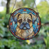 Puggle Stained Glass Effect Suncatcher